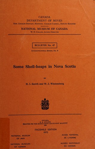Cover for Some shell-heaps in Nova Scotia