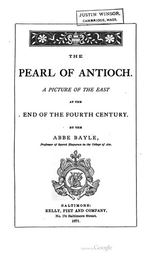 Cover for The pearl of Antioch