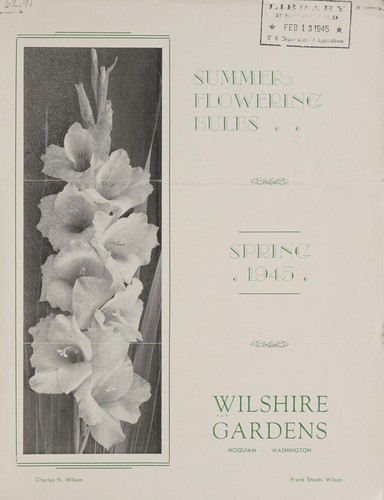 Cover for Summer flowering bulbs, spring 1945