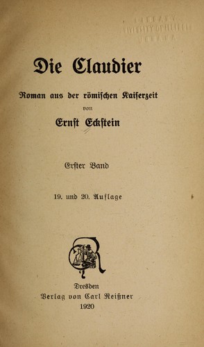Cover for Die Claudier