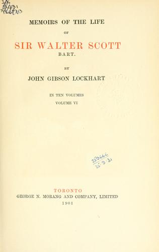 Cover for Memoirs of the life of Sir Walter Scott, bart.