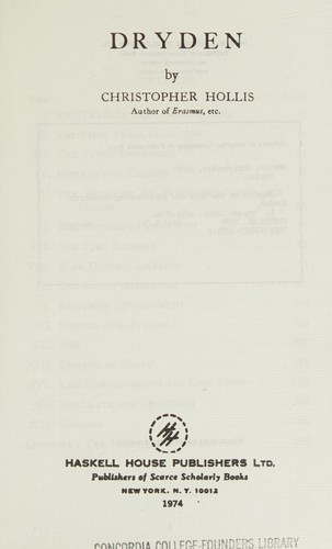 Cover for Dryden.