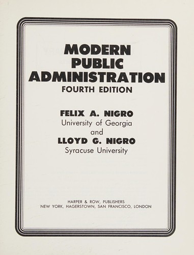 Cover for Modern public administration