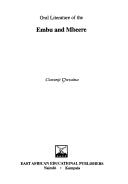Cover for Oral literature of the Embu and Mbeere