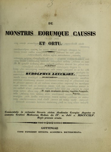 Cover for De monstris eorumque caussis et ortu