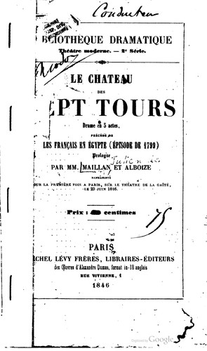 Cover for Le château des sept tours