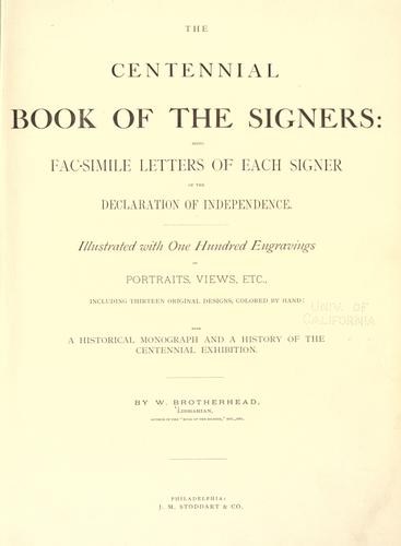 Cover for The centennial book of the signers