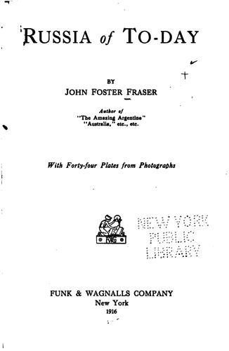 Cover for Russia of to-day