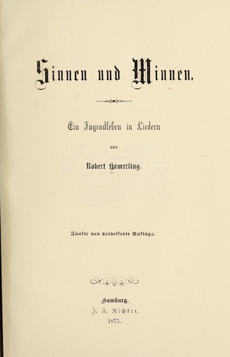Cover for Sinnen und Minnen