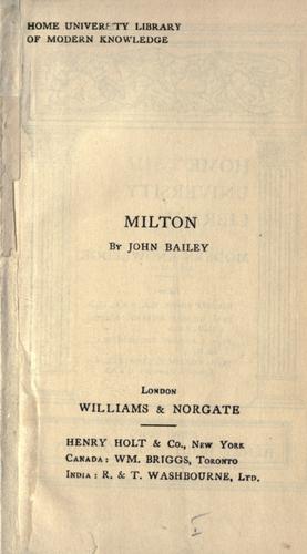 Cover for Milton