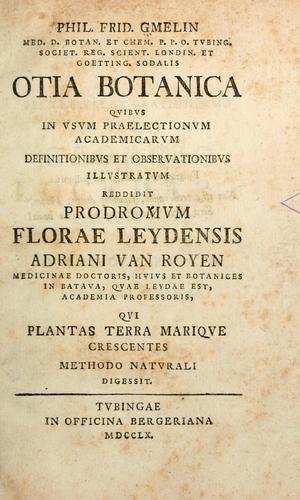 Cover for Phil. Frid. Gmelin ...  Otia botanica