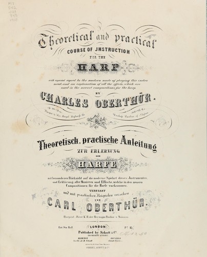 Cover for Theoretical and practical course of instruction for the harp...
