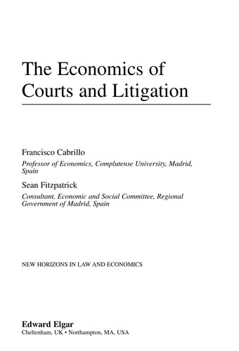 Cover for The economics of courts and litigation