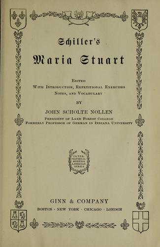 Cover for Schiller's Maria Stuart
