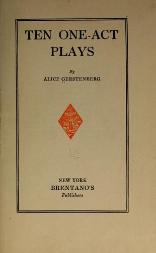 Cover for Ten one-act plays