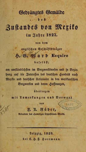 Cover for Gedrängtes Gemälde des Zustandes von Mexiko im Jahre 1827.