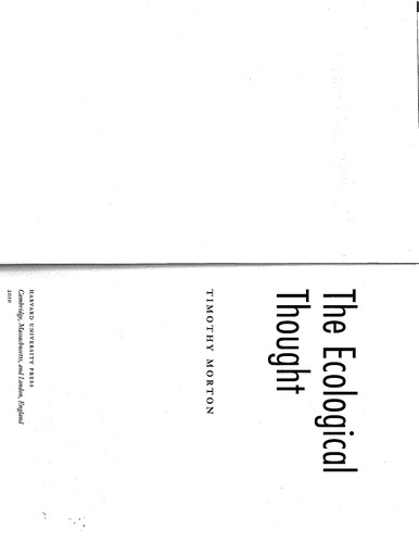 Cover for The ecological thought