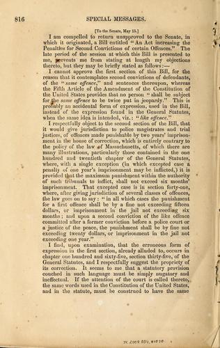 Cover for [Message of Gov. John A. Andrew on the assasination of President Lincoln to the Mass. General Court]