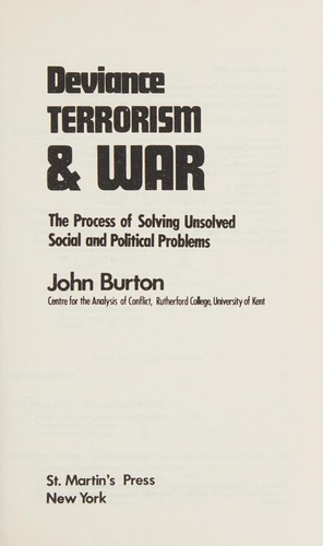 Cover for Deviance, terrorism & war