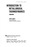 Cover for Introduction to metallurgical thermodynamics