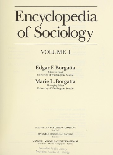 Cover for Encyclopedia of sociology