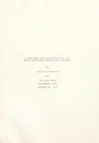 Cover for A new real-time algorithm for the two-dimensional convex hull problem