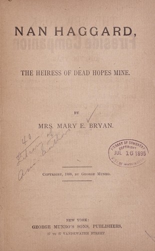 Cover for Nan Haggard