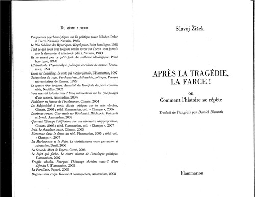 Cover for Apre  s la trage die, la farce! ou Comment l'histoire se re pe  te