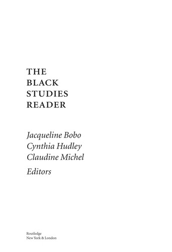 Cover for The Black studies reader
