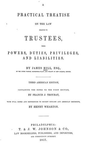 Cover for A practical treatise on the law relating to trustees