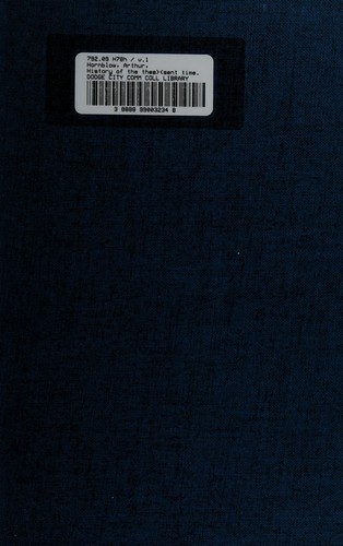 Cover for A history of the theatre in America from its beginnings to the present time