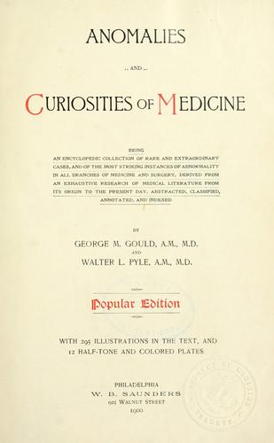 Cover for Anomalies and curiosities of medicine