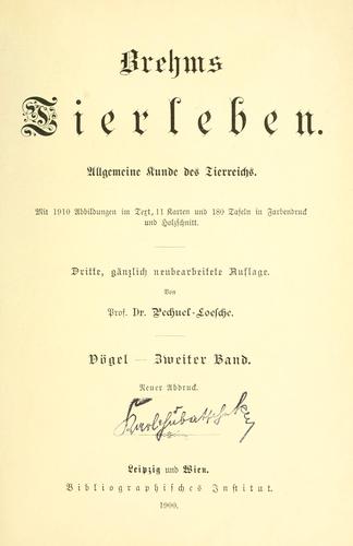 Cover for Brehms Tierleben
