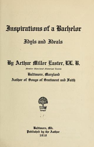 Cover for Inspirations of a bachelor