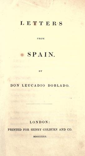 Cover for Letters from Spain