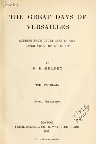 Cover for The great days of Versailles