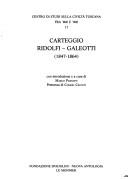 Cover for Carteggio