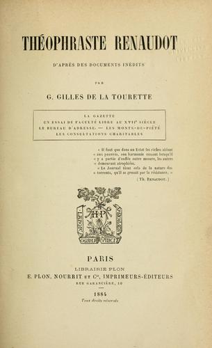 Cover for Théophraste Renaudot
