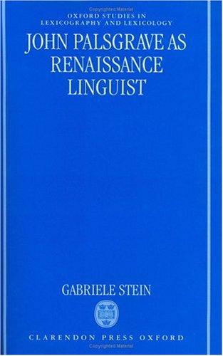 Cover for John Palsgrave as Renaissance linguist