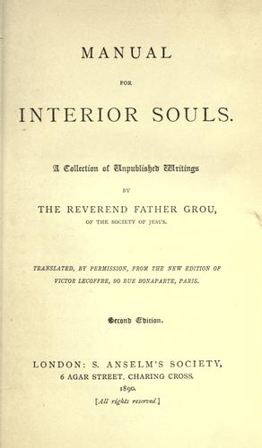 Cover for Manual for interior souls
