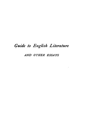 Cover for A Guide to English Literature: And Essay on Gray