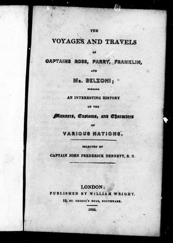 Cover for The voyages and travels of Captains Ross, Parry, Franklin, and Mr. Belzoni