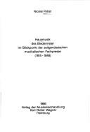 Cover for Hausmusik des Biedermeier im Blickpunkt der zeitgenössischen musikalischen Fachpresse (1815-1848)