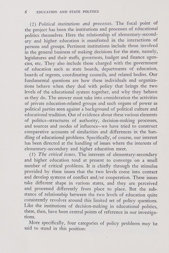 Cover for Education and State politics