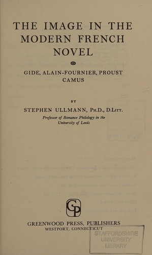 Cover for The image in the modern French novel