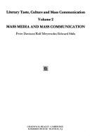 Cover for Literary taste, culture, and mass communication