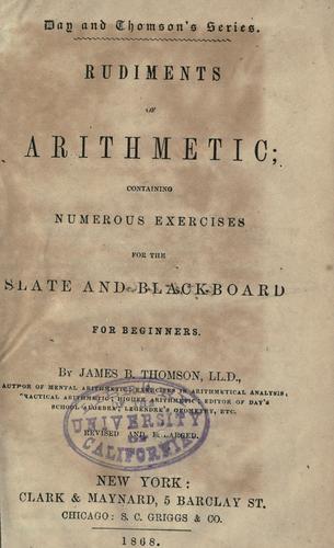 Cover for Rudiments of arithmetic