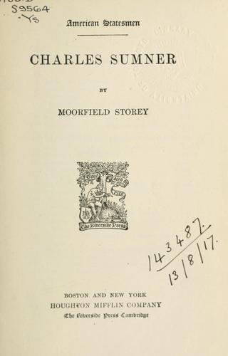 Cover for Charles Sumner.