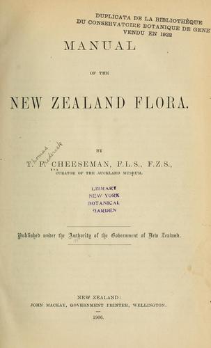 Cover for Manual of the New Zealand flora
