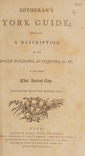 Cover for Sotheran's York guide; including a description of the public buildings, antiquities, etc., in and about that ancient city